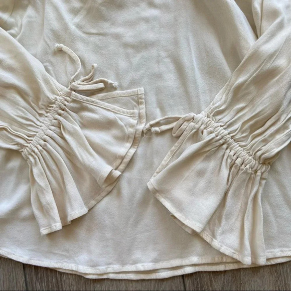 Others Follow Self Tie Cold  Shoulder Ruffle Sleeve Blouse - Picture 8 of 13